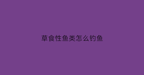 草食性鱼类怎么钓鱼(草食类鱼有哪些)