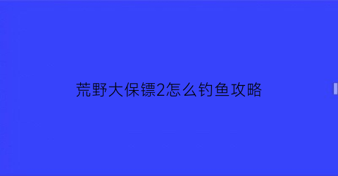 荒野大保镖2怎么钓鱼攻略(荒野大保镖2怎么钓鱼攻略图)