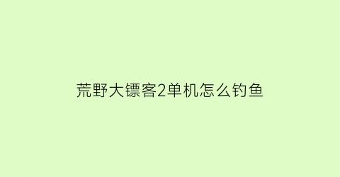 “荒野大镖客2单机怎么钓鱼(荒野大镖客2怎么钓鱼啊)