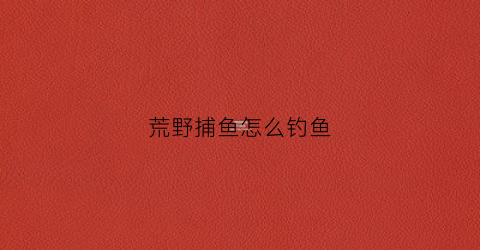 荒野捕鱼怎么钓鱼(荒野捕鱼怎么钓鱼的)