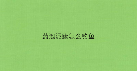 药泡泥鳅怎么钓鱼(泡泥鳅钓法)