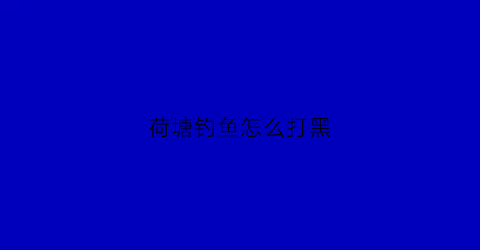 荷塘钓鱼怎么打黑(荷塘钓鱼怎么打黑钩视频)