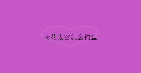 荷花太密怎么钓鱼(荷花鱼用什么饵料鱼最肯上钩)