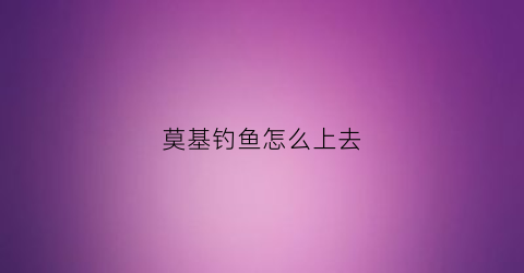 莫基钓鱼怎么上去(ori莫基支线任务)