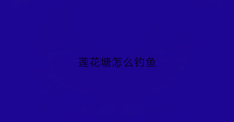 莲花塘怎么钓鱼(莲花塘的)