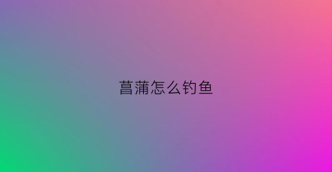 菖蒲怎么钓鱼(菖蒲鱼)