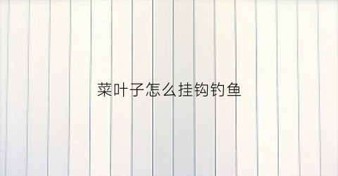 菜叶子怎么挂钩钓鱼(菜叶子怎么挂钩钓鱼呢)