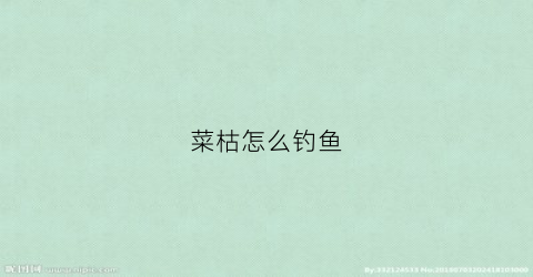 菜枯怎么钓鱼(菜枯钓鱼用法)