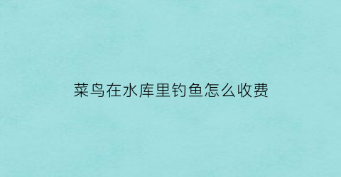 菜鸟在水库里钓鱼怎么收费(水库新村菜鸟驿站)