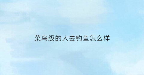菜鸟级的人去钓鱼怎么样(菜鸟攻略指南)