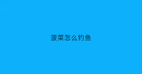 菠菜怎么钓鱼(菠菜鱼塘)