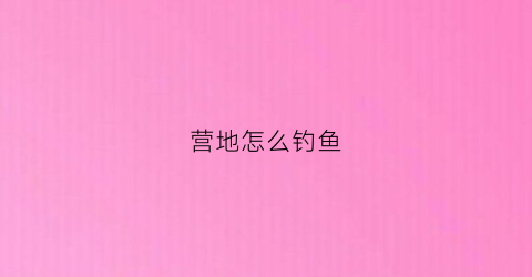 营地怎么钓鱼(营地任务怎么做)