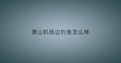 萧山机场边钓鱼怎么样(萧山机场边上有什么好玩的)