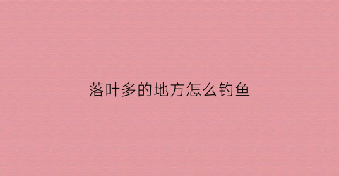 落叶多的地方怎么钓鱼(落叶多的地方怎么钓鱼好)