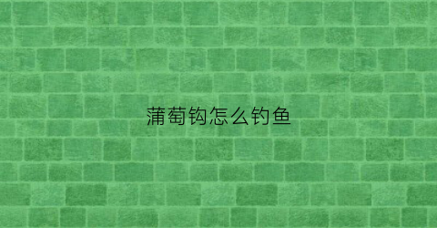 蒲萄钩怎么钓鱼(萄葡钩图)