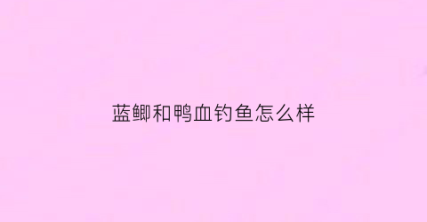 蓝鲫和鸭血钓鱼怎么样