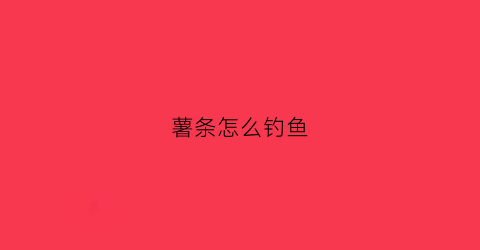 薯条怎么钓鱼(薯条怎么钓鱼视频)