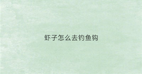 虾子怎么去钓鱼钩(钓虾的钩子怎么做)