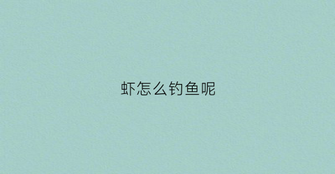 虾怎么钓鱼呢(钓虾绝招)
