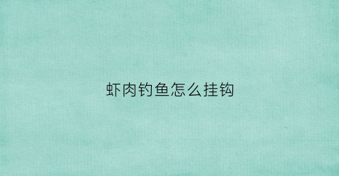 虾肉钓鱼怎么挂钩(钓鱼虾肉怎么挂钩)