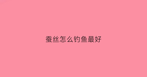 蚕丝怎么钓鱼最好(蚕丝可以钓鱼吗)