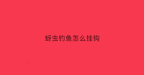 蚜虫钓鱼怎么挂钩(蚜虫钓鱼怎么挂钩图解)