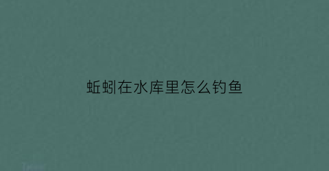 蚯蚓在水库里怎么钓鱼(蚯蚓在水库里怎么钓鱼的)