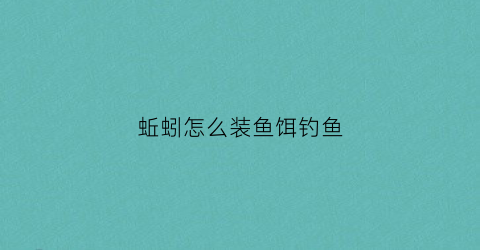 蚯蚓怎么装鱼饵钓鱼(怎样装蚯蚓钓鱼)