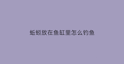 “蚯蚓放在鱼缸里怎么钓鱼(蚯蚓能从鱼缸里爬出来吗)