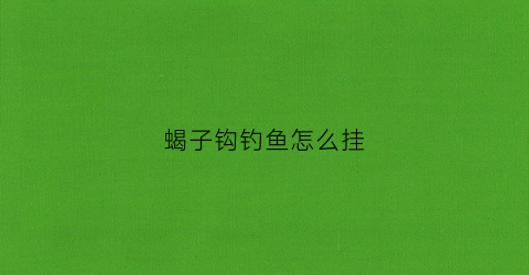 蝎子钩钓鱼怎么挂