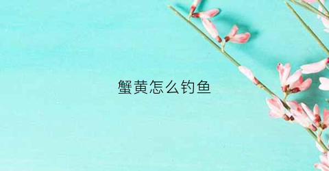 蟹黄怎么钓鱼(蟹黄能钓鱼吗)