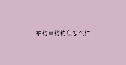 “袖钩串钩钓鱼怎么样(袖钩串钩钓鱼怎么样才能钓到)