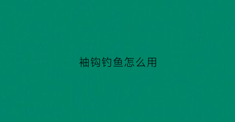 袖钩钓鱼怎么用(袖钩鱼钩适合钓什么鱼)
