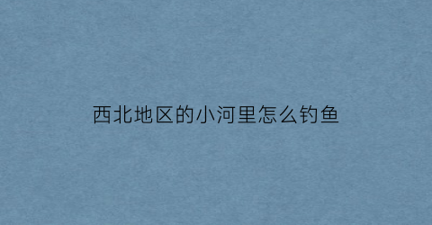 “西北地区的小河里怎么钓鱼(西北地区的小河里怎么钓鱼最好)