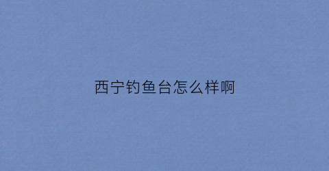 “西宁钓鱼台怎么样啊(西宁钓鱼台怎么样啊值得去吗)