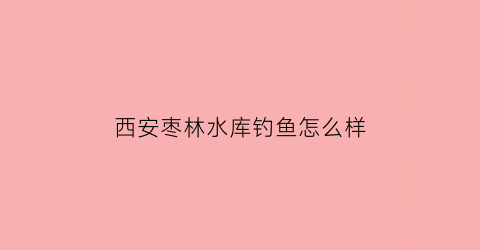 西安枣林水库钓鱼怎么样(枣林湾水库给钓鱼吗)