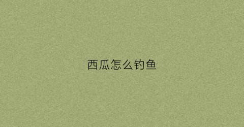 西瓜怎么钓鱼(西瓜钓鲤鱼)