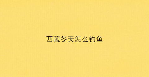 西藏冬天怎么钓鱼(西藏野钓)