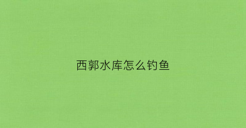 西郭水库怎么钓鱼(西郭村在哪)