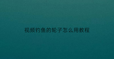 视频钓鱼的轮子怎么用教程(钓鱼轮子怎么绑线视频)