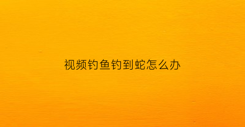 视频钓鱼钓到蛇怎么办(钓到蛇意味着什么)