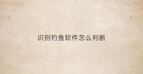 识别钓鱼软件怎么判断(如何识别钓鱼软件)