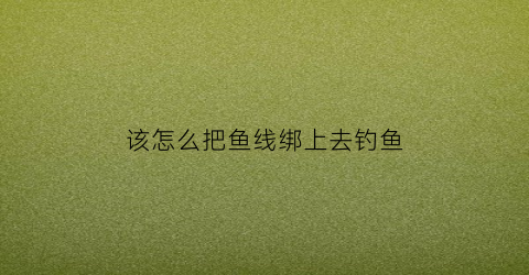 该怎么把鱼线绑上去钓鱼(怎么把鱼线绑在杆子上牢固)