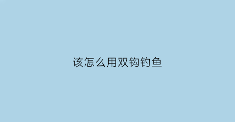 该怎么用双钩钓鱼(钓鱼双钓钩做法)