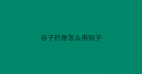 谷子钓鱼怎么用钩子(谷子钓鱼怎么用钩子视频)