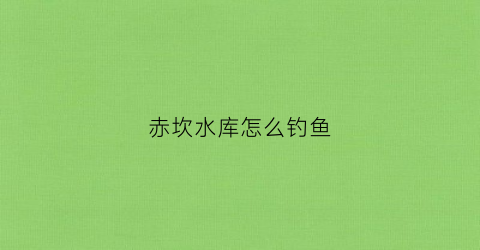 赤坎水库怎么钓鱼(赤坎水库水质)