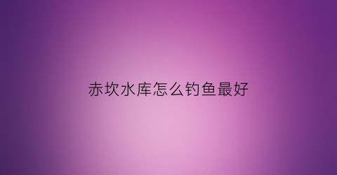 赤坎水库怎么钓鱼最好(湛江赤坎水库)