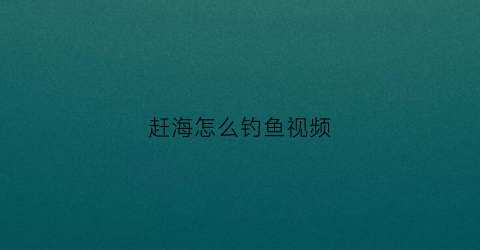 赶海怎么钓鱼视频(赶海教程)