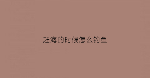 赶海的时候怎么钓鱼(赶海技巧)