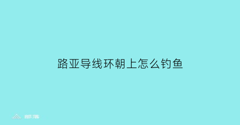 路亚导线环朝上怎么钓鱼